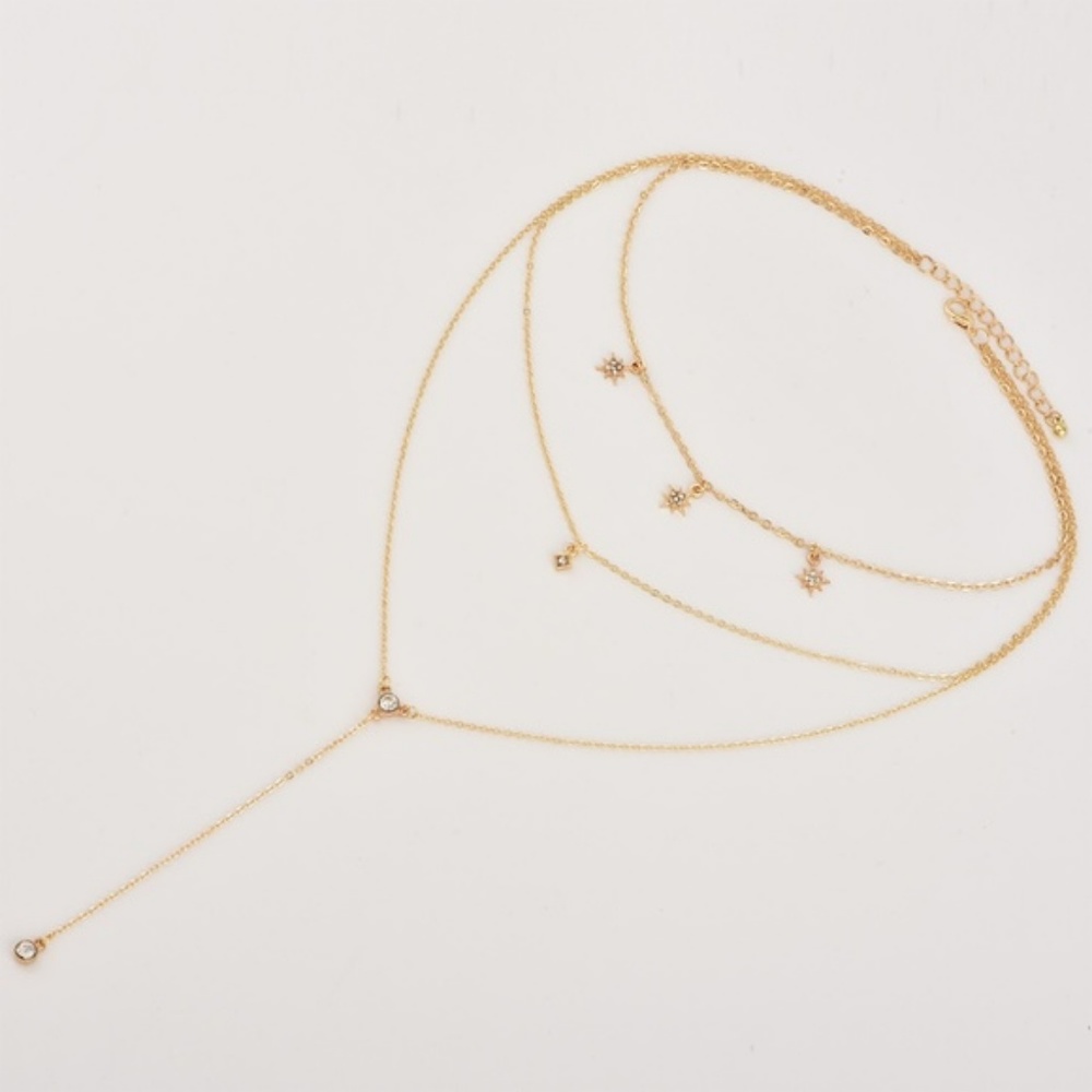 ❤️ 3/$30 Layered Sun and Stars Lariat Necklace - Picture 5 of 7
